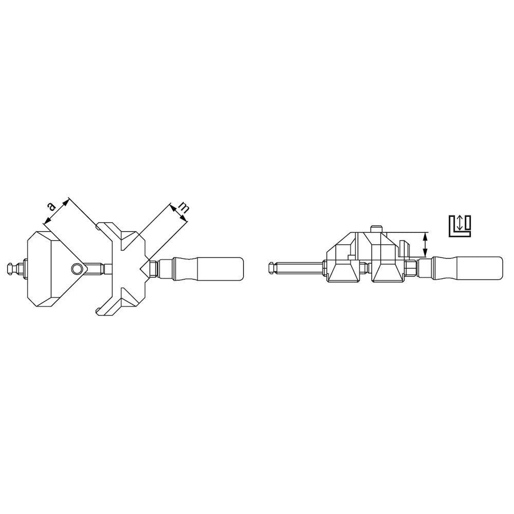 BESSEY Winkelspanner WS6 - Spannweite 2x 100 mm - Durchgang max. 60 mm