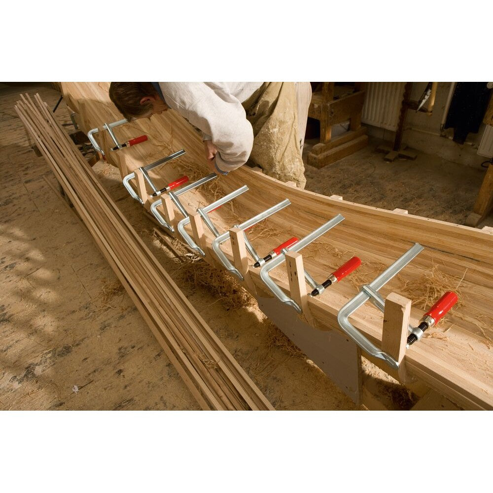 Ganzstahl-Schraubzwinge GZ40 - 400/120 mm mit Holzgriff