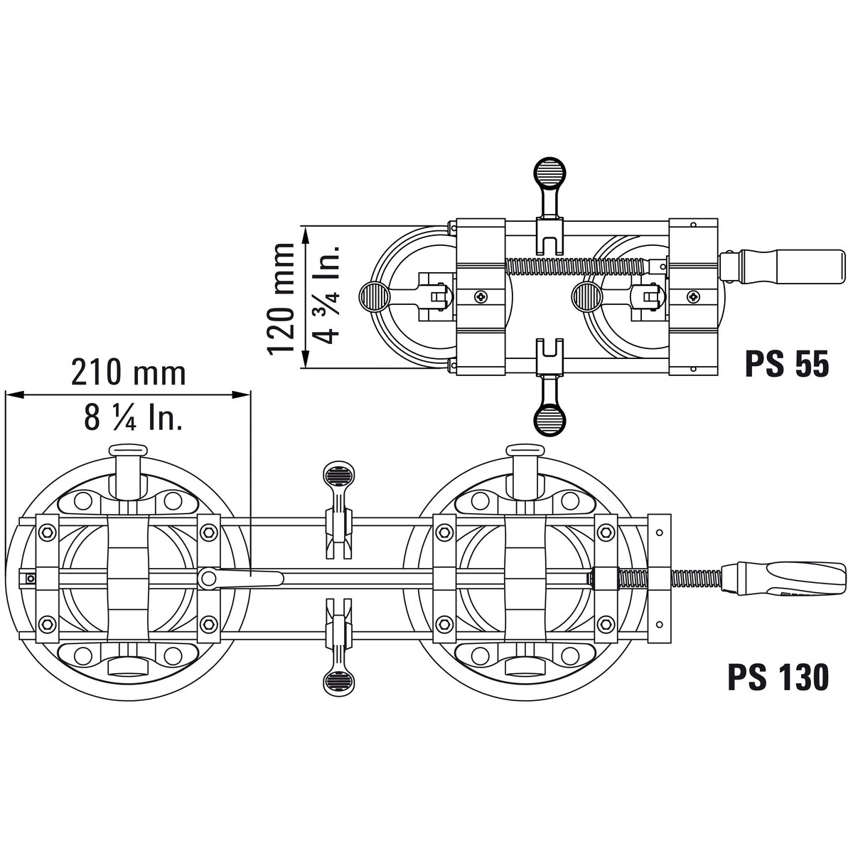 Plattenspanner PS130 / Maße