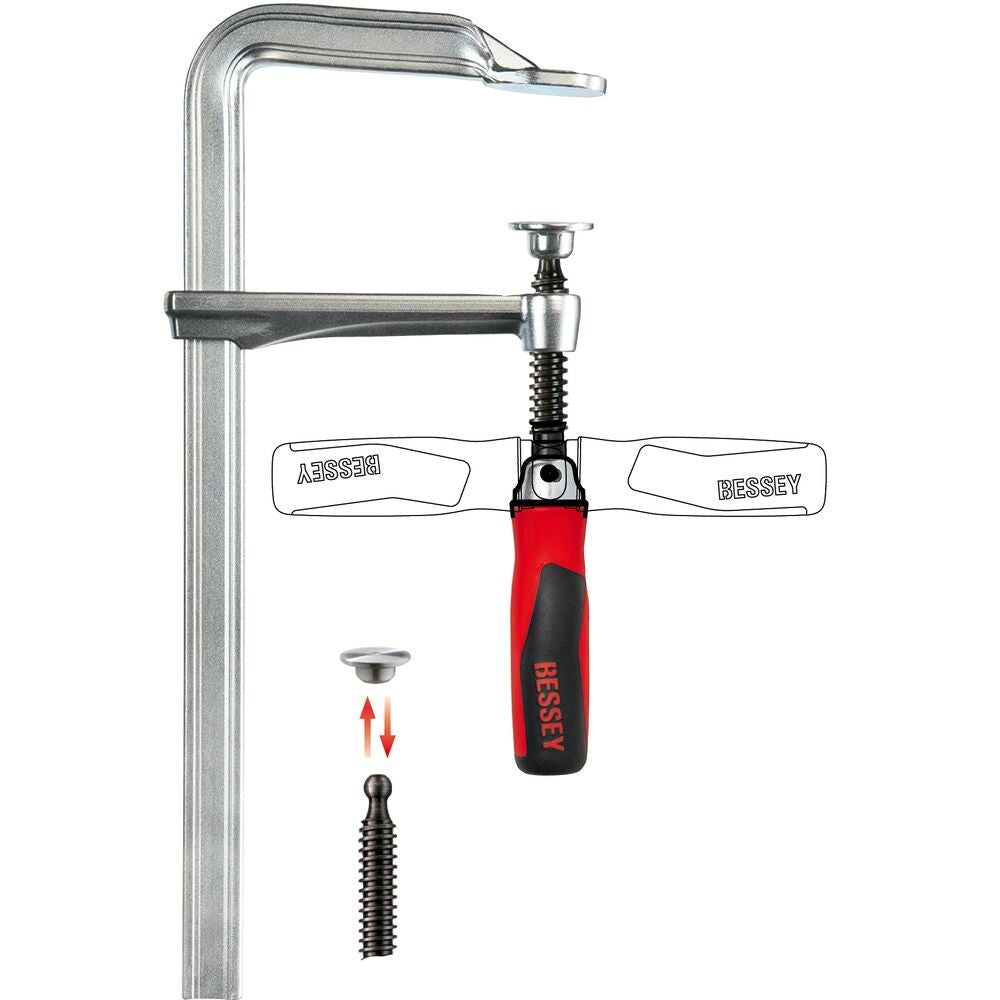 BESSEY Ganzstahl-Schraubzwinge GZ30-12KG 300/120, mit Klappgriff