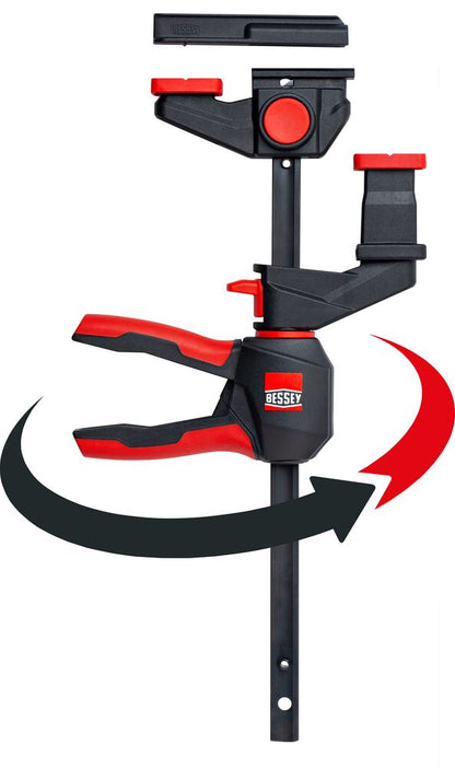 BESSEY Einhand-Tischzwinge EZR360 – 360° drehbarer Griff (2er Set)
