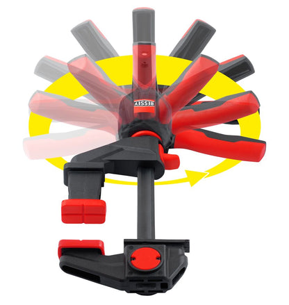 BESSEY Einhand-Tischzwinge EZR360 – 360° drehbarer Griff (2er Set)