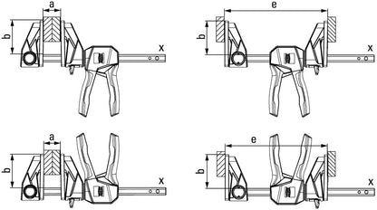 BESSEY Einhandzwinge EZ360M-30 300/60, 360°-Drehmechanismus, 750 N