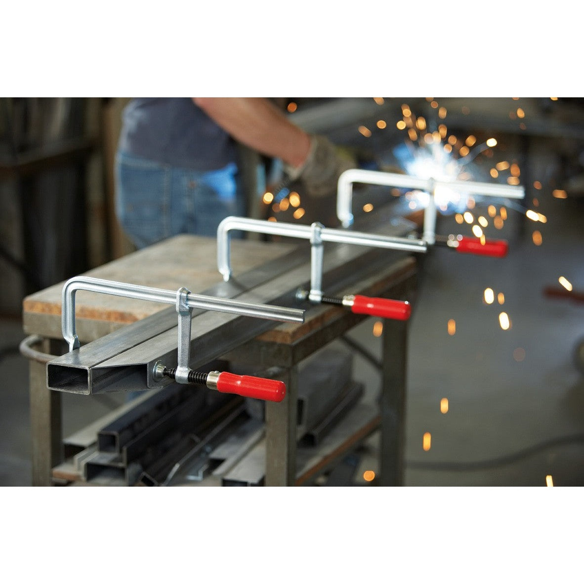 Bessey Ganzstahl-Schraubzwinge GS80 - 800/120 mm mit Holzgriff