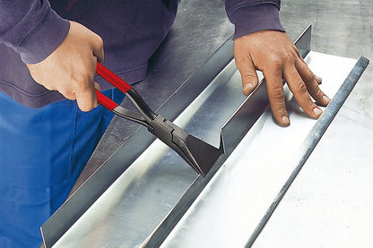 BESSEY Falzzange D33-60-P – Gerade, durchgesteckt, PVC-beschichtete Griffe