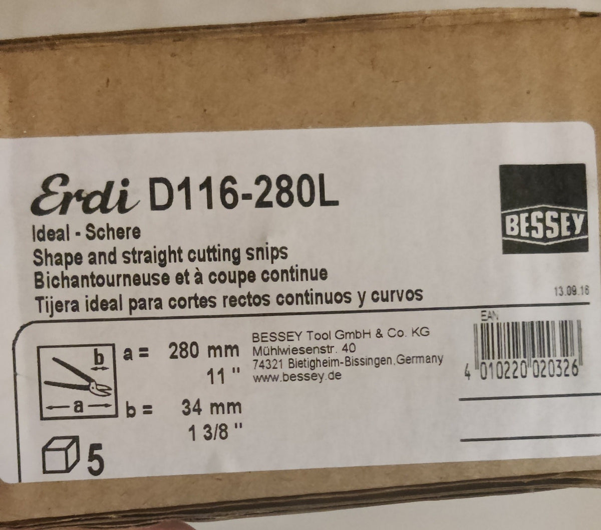 Idealschere-D116-280L-Bessey