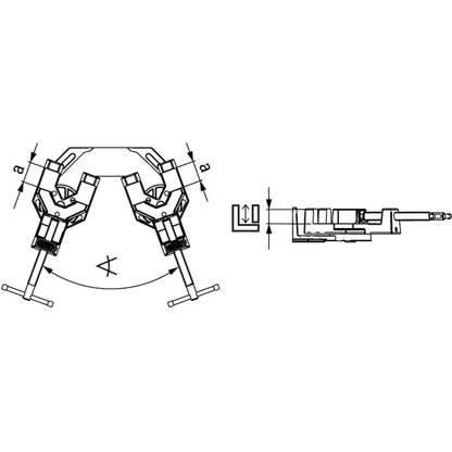 BESSEY Schweißspanner-Set SM10-SET - Winkelverstellung 5°-180° - Spannweite 100 mm