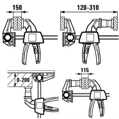 Einhandzwinge - Tischzwingen EZR15SET, Bessey