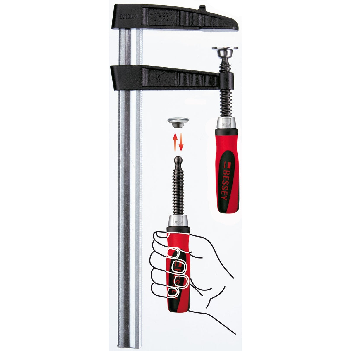 Zwingenwagen ZW2-A99-2K, Temperguss-Schraubzwinge TG-2K